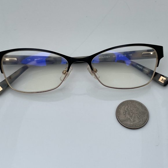 Marchon NYC Women Glasses Frame M-SURREY Black/Gol - Picture 4 of 15